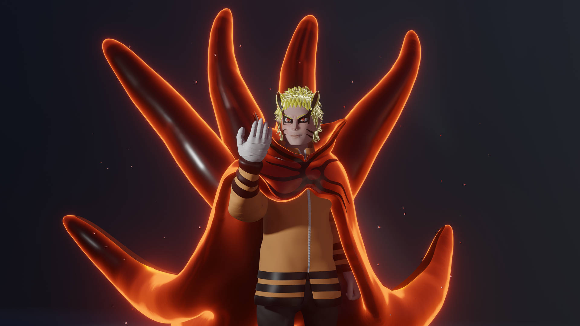 Uzumaki Naruto In Baryon Mode Fighting Stance Wallpaper