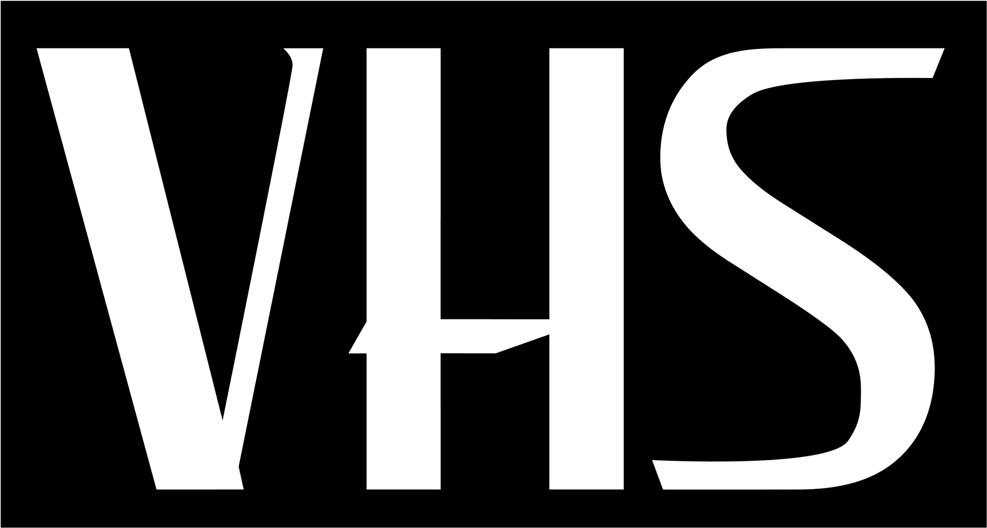 V H S Logo Blackand White PNG