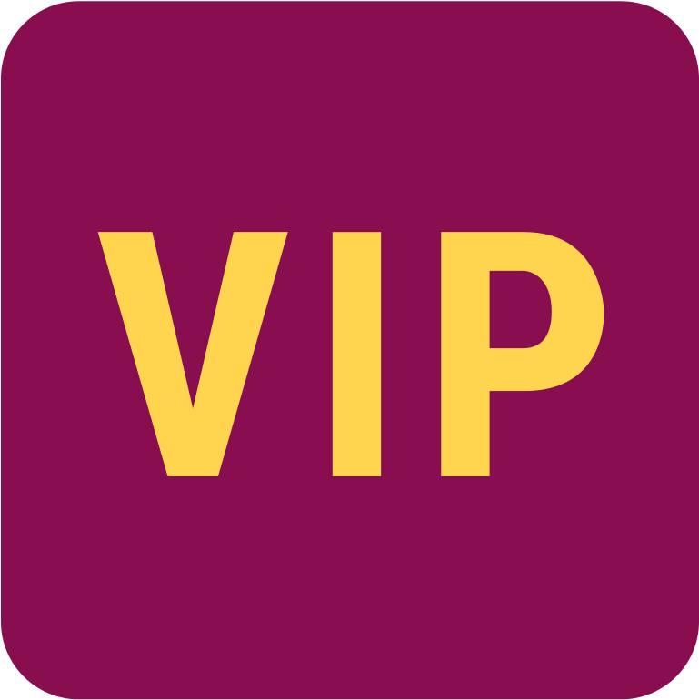 V I P Golden Texton Maroon Background PNG