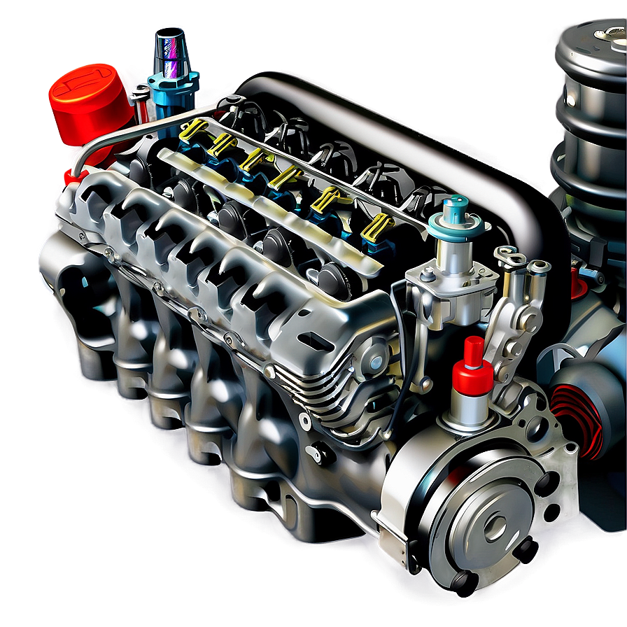 V8 Car Engine Design Png 06132024 PNG