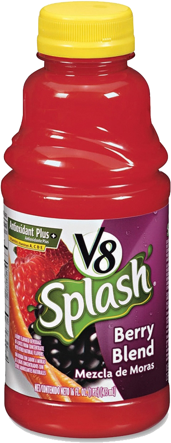 V8 Splash Berry Blend Juice Bottle PNG