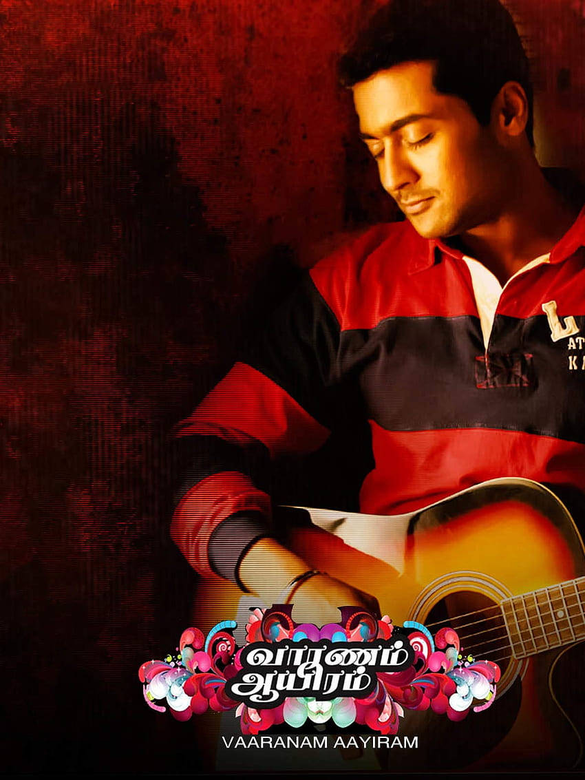 Vaaranam Aayiram Surya Playing A Guitar Poster Wallpaper