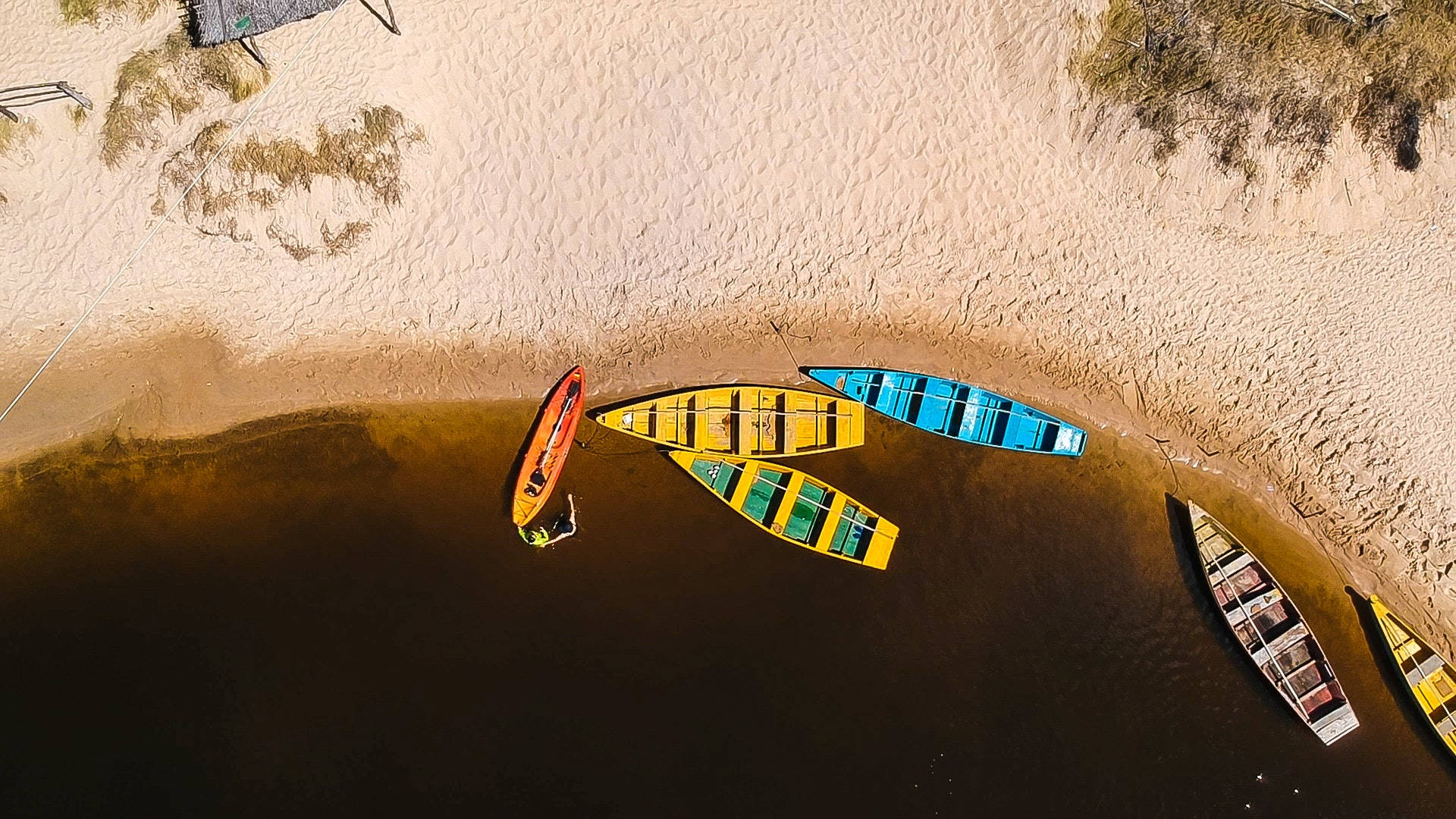 Vacation Colorful Boats Wallpaper