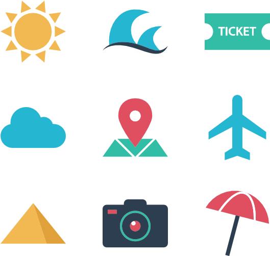 Vacation Travel Icons Set PNG