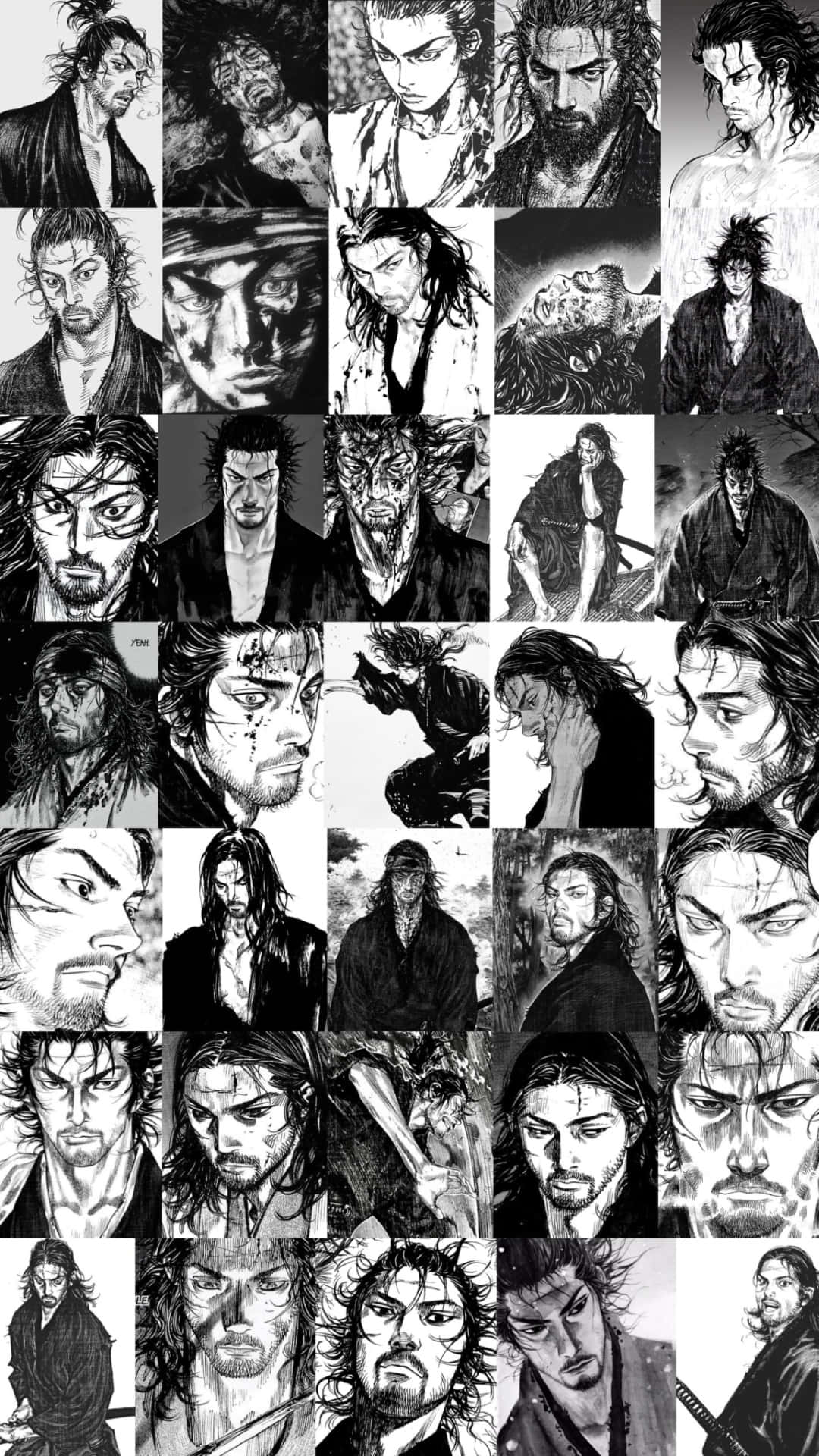 Vagabond Manga Character Collage Wallpaper