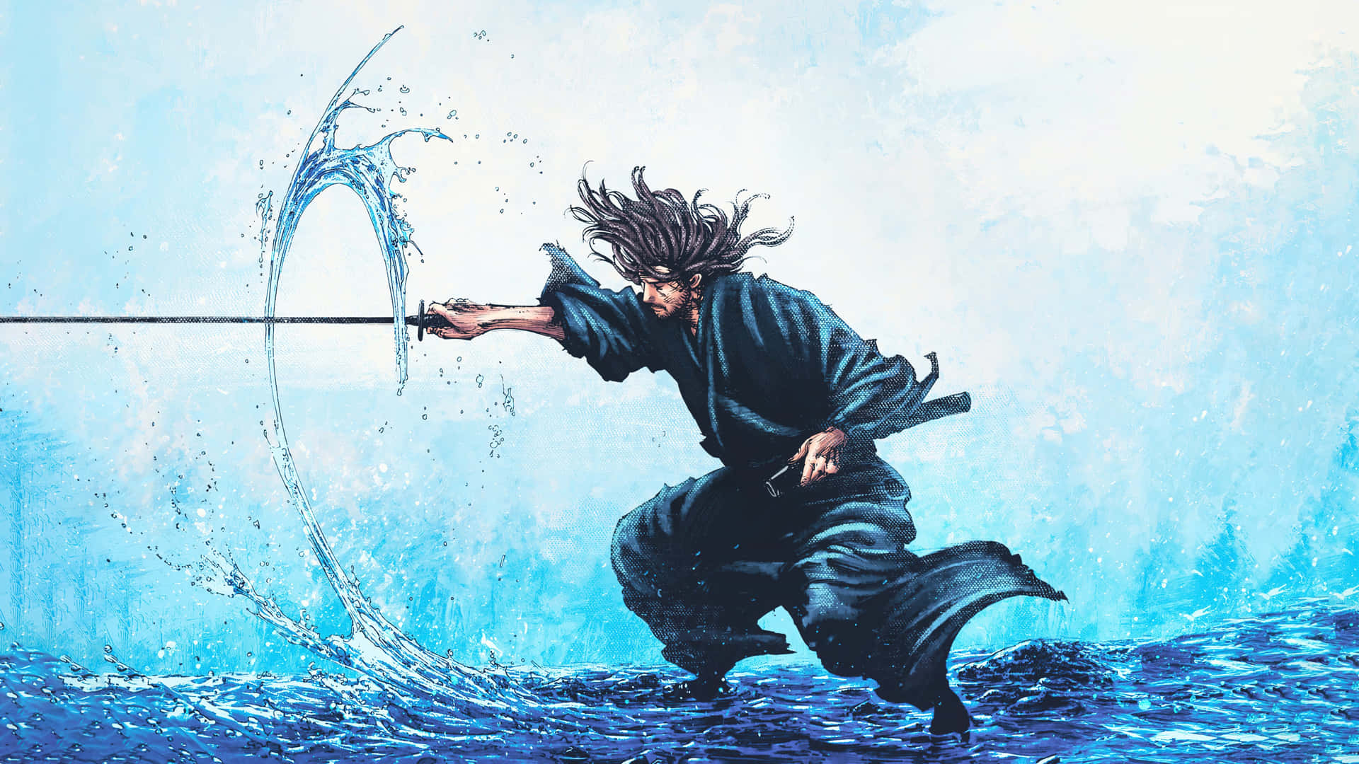 Vagabond Manga Water Sword Training Wallpaper