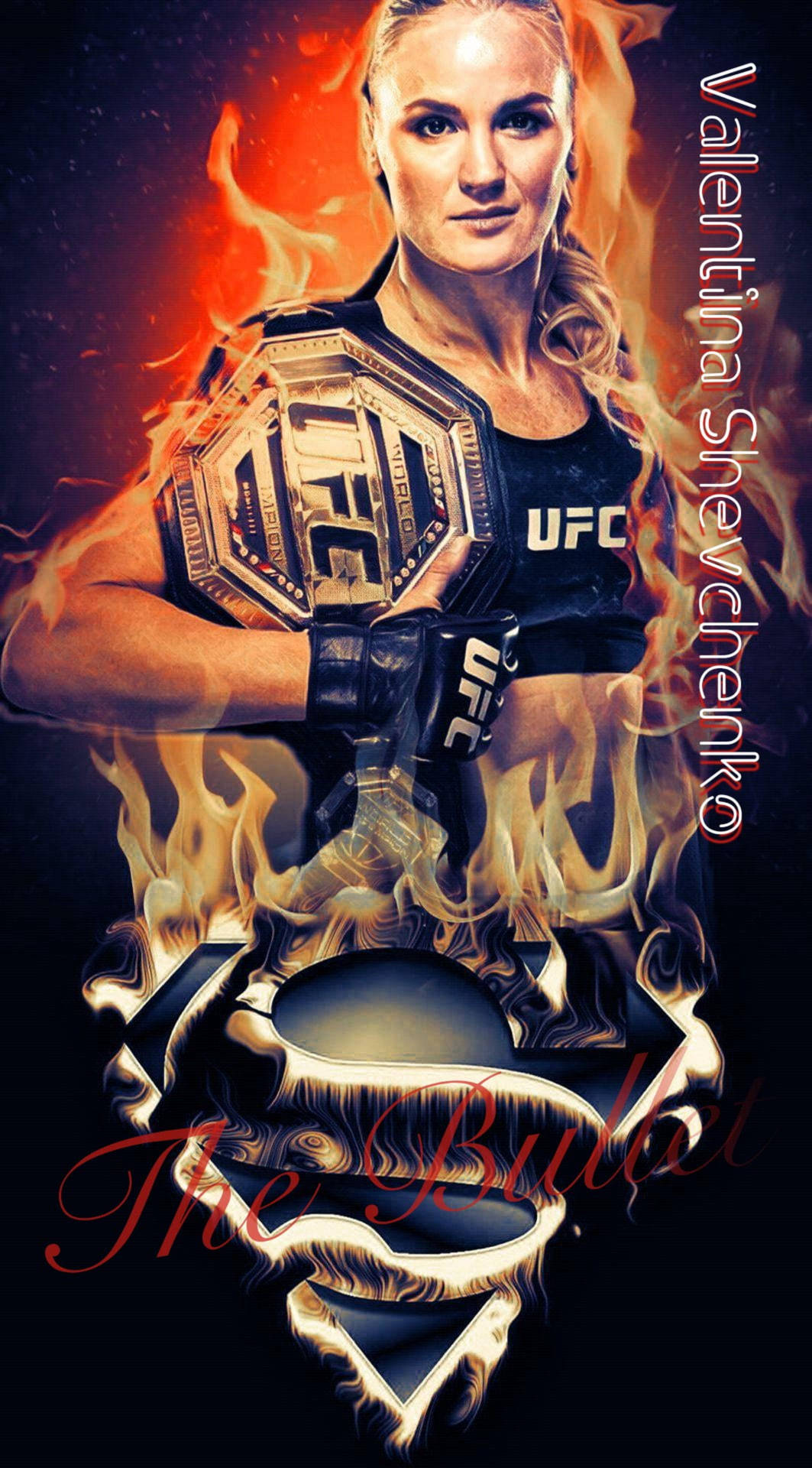 Valentina Shevchenko Bullet UFC Art Væg Tapet Wallpaper