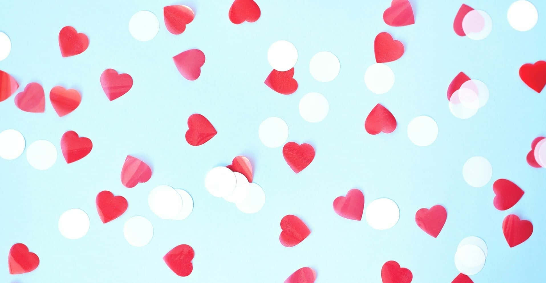 Paper Hearts And Circles Valentine Background