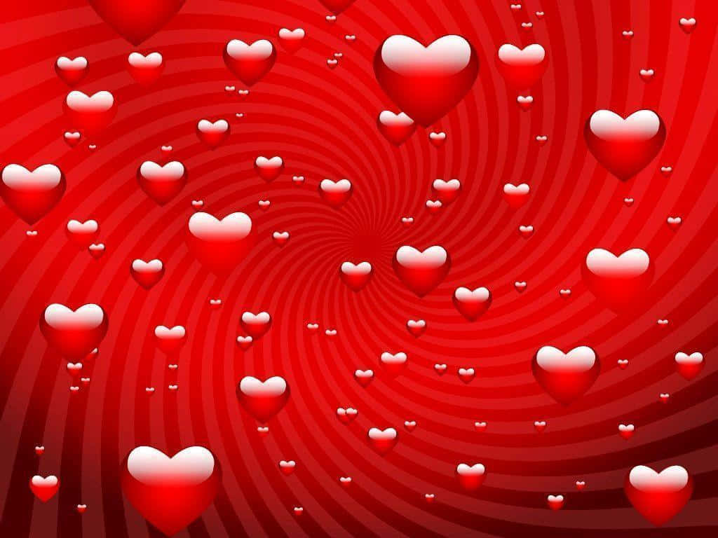 Hearts On Spiral Valentine Background