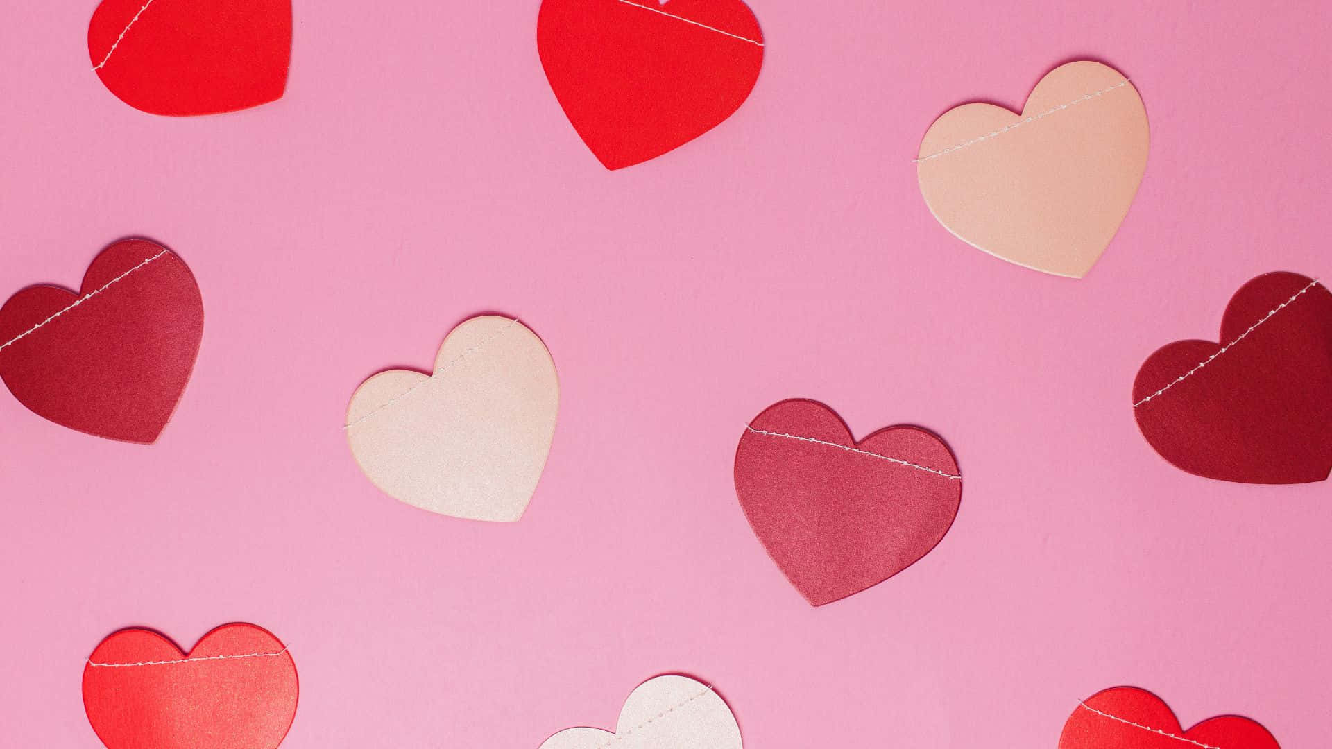 Colorful Paper Hearts Valentine Background