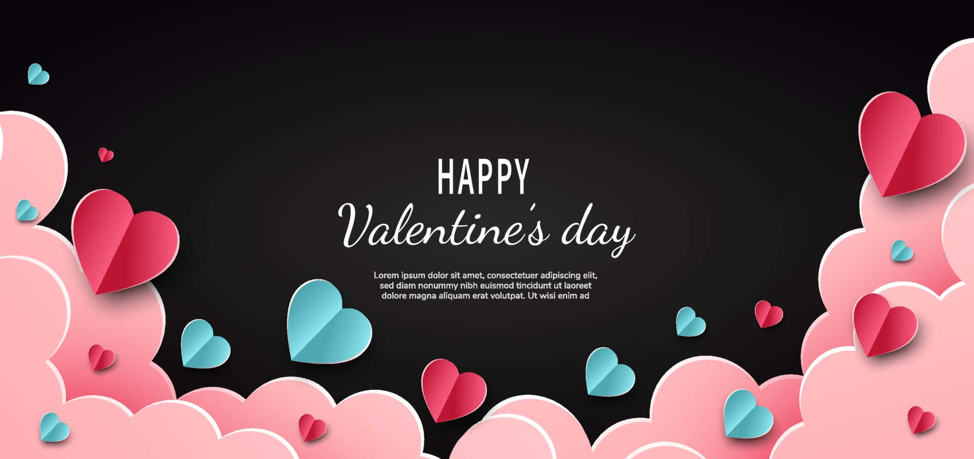 Cloudy Happy Valentine Background Greeting Background