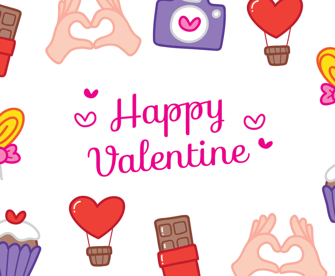 Valentine Background Greeting With Emojis Background