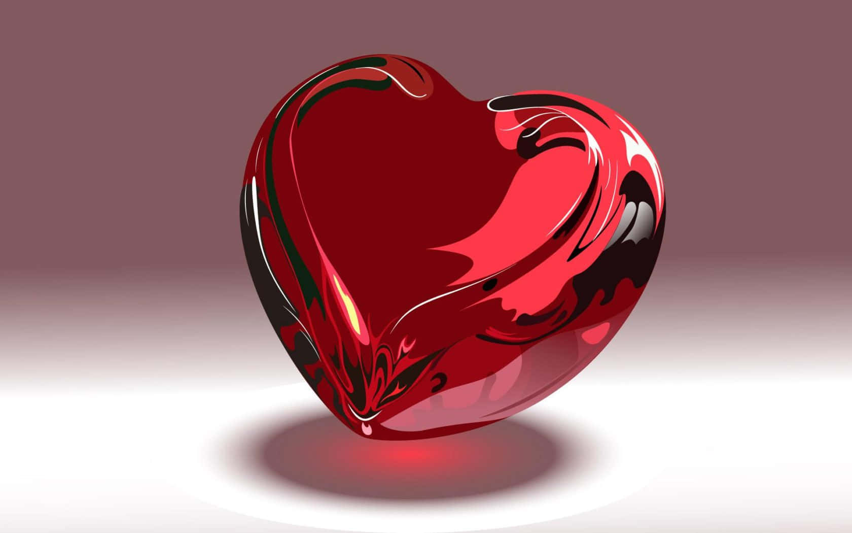 Glossy Glass Heart Valentine Background