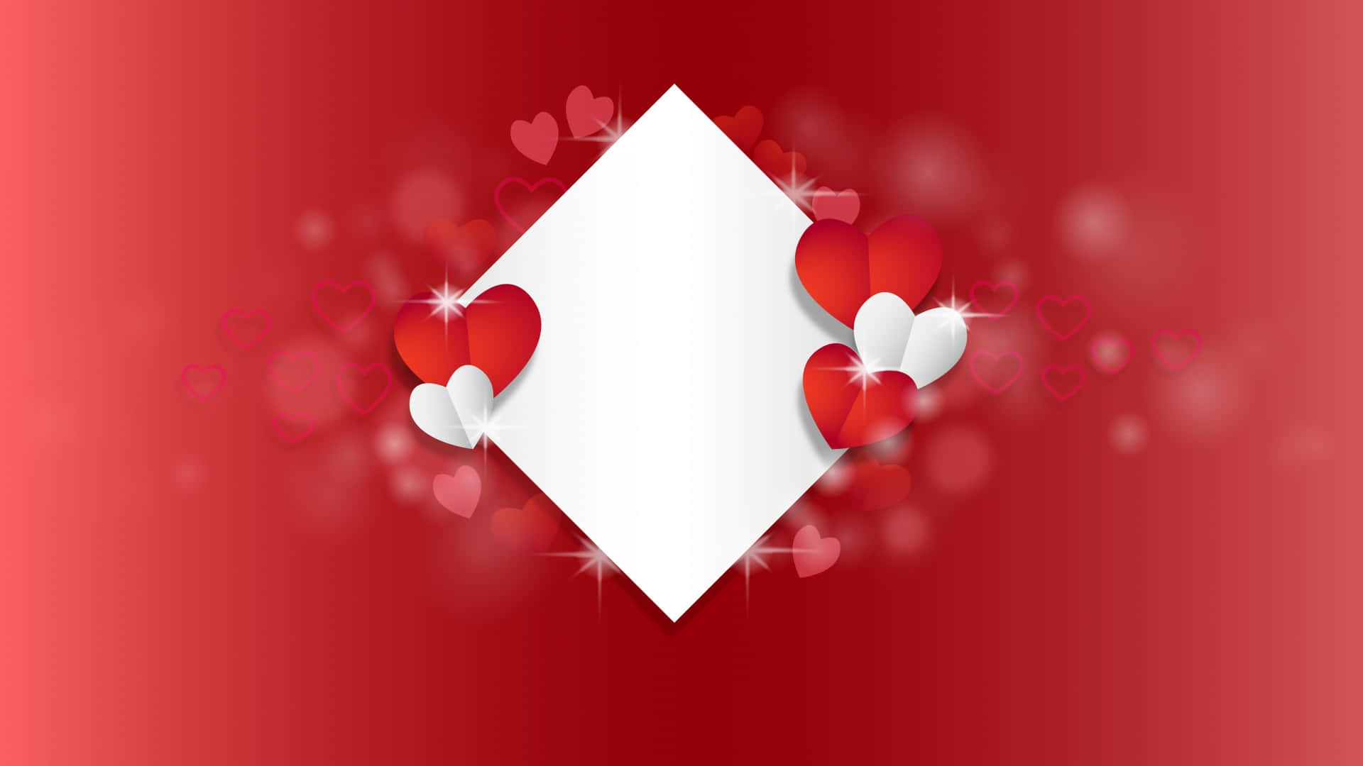 Diamond With Hearts Valentine Background