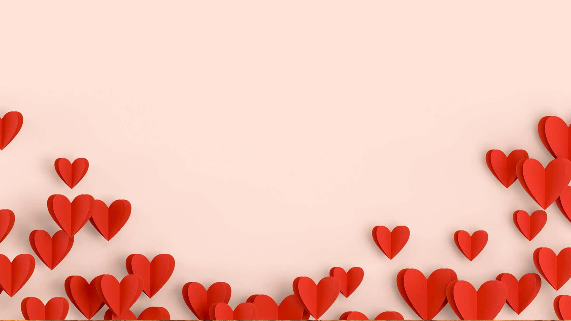 Folded Red Hearts Valentine Background