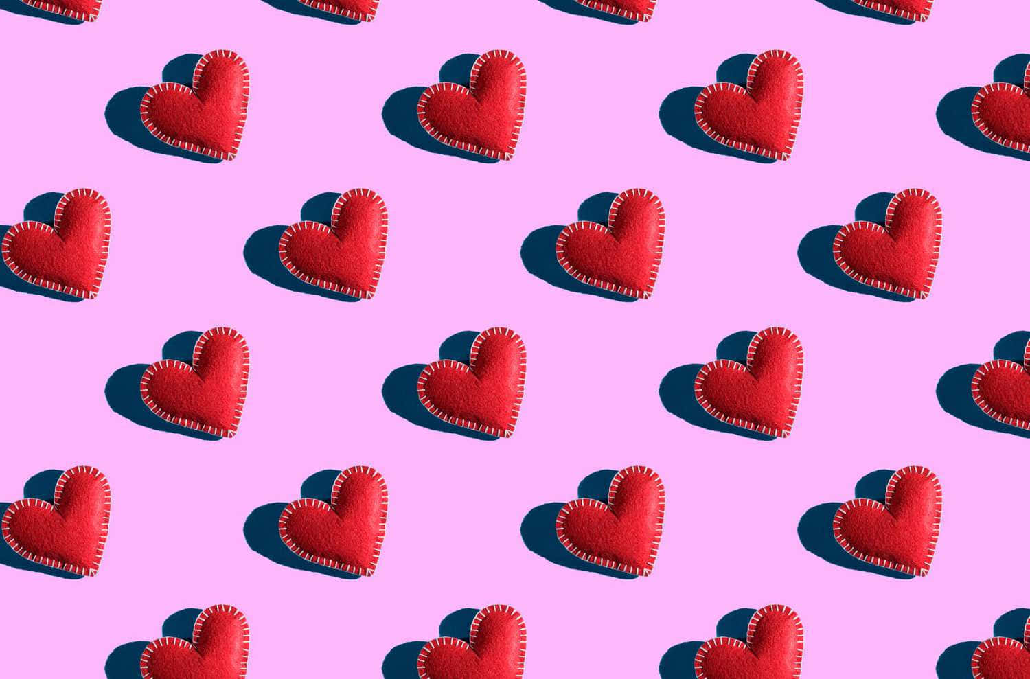 Hearts With Shadows Valentine Background