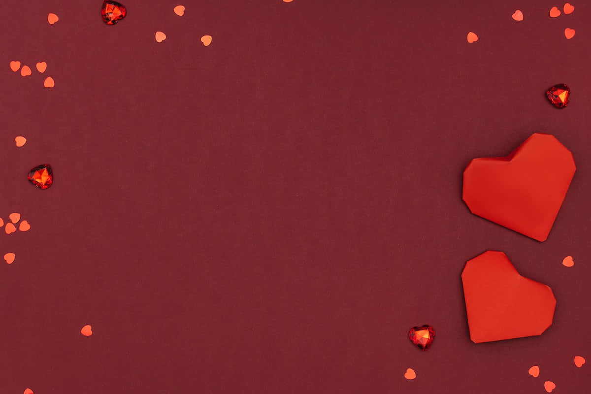 Red Aesthetic Hearts Valentine Background