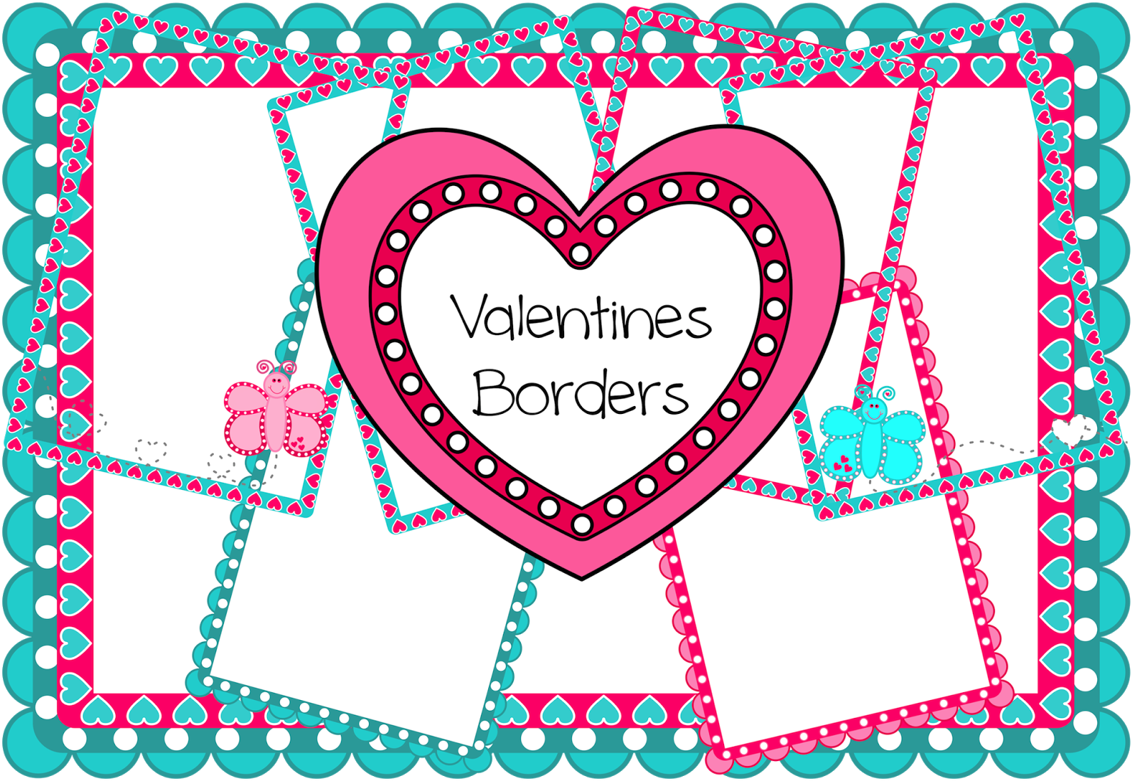 Valentine Heart Borders Graphic PNG