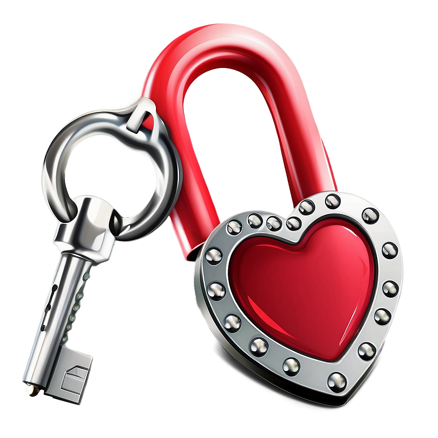 Valentine Heart Lock Png 05242024 PNG