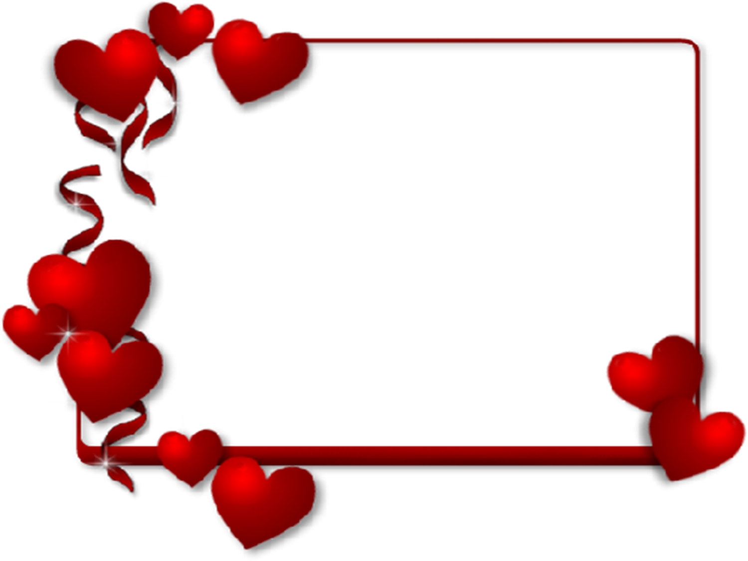 Valentine Hearts Border Graphic PNG