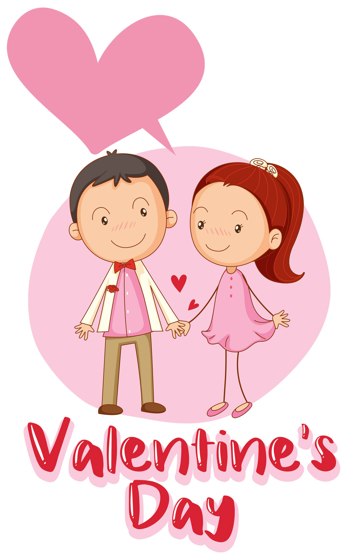 Parejade Dibujos Animados De San Valentín Fondo de pantalla