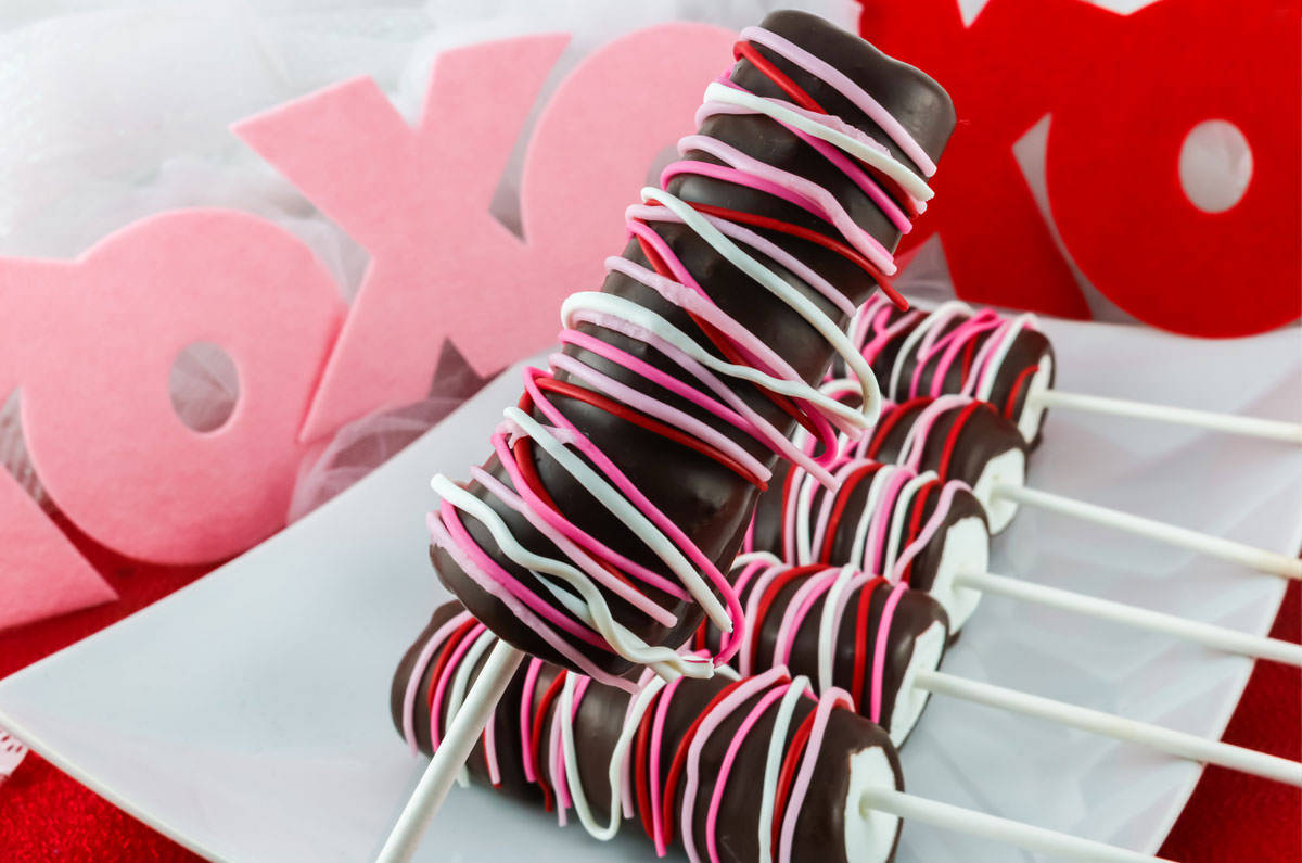 Caption: Sweet Delight! Valentine's Chocolate Marshmallow Pops Wallpaper
