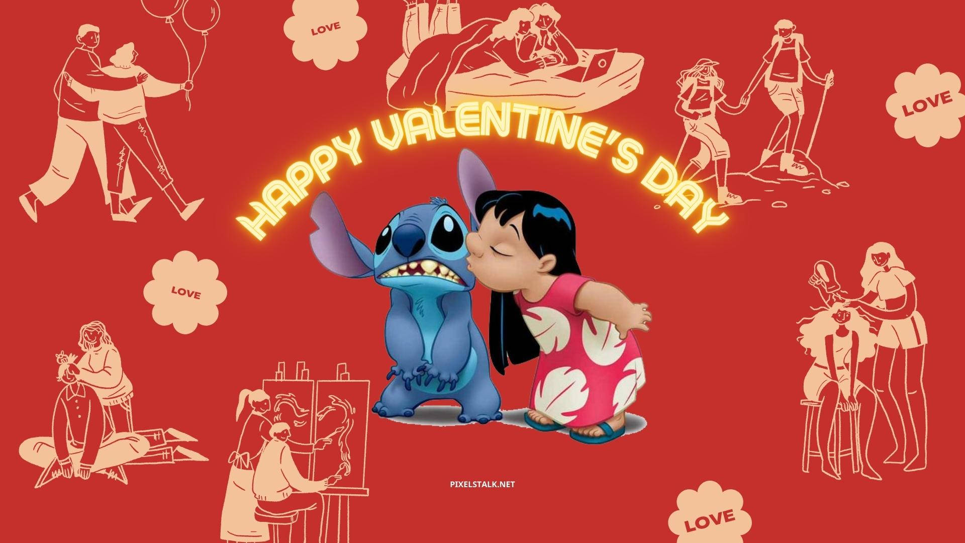 Valentine's Day Lilo And Stitch 3d