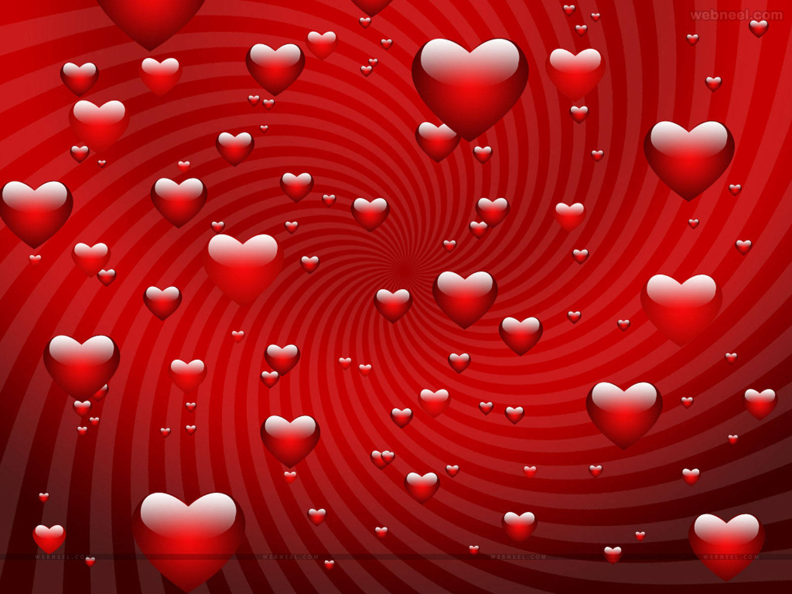 Valentine's Day Multiple Red Hearts Pattern Wallpaper