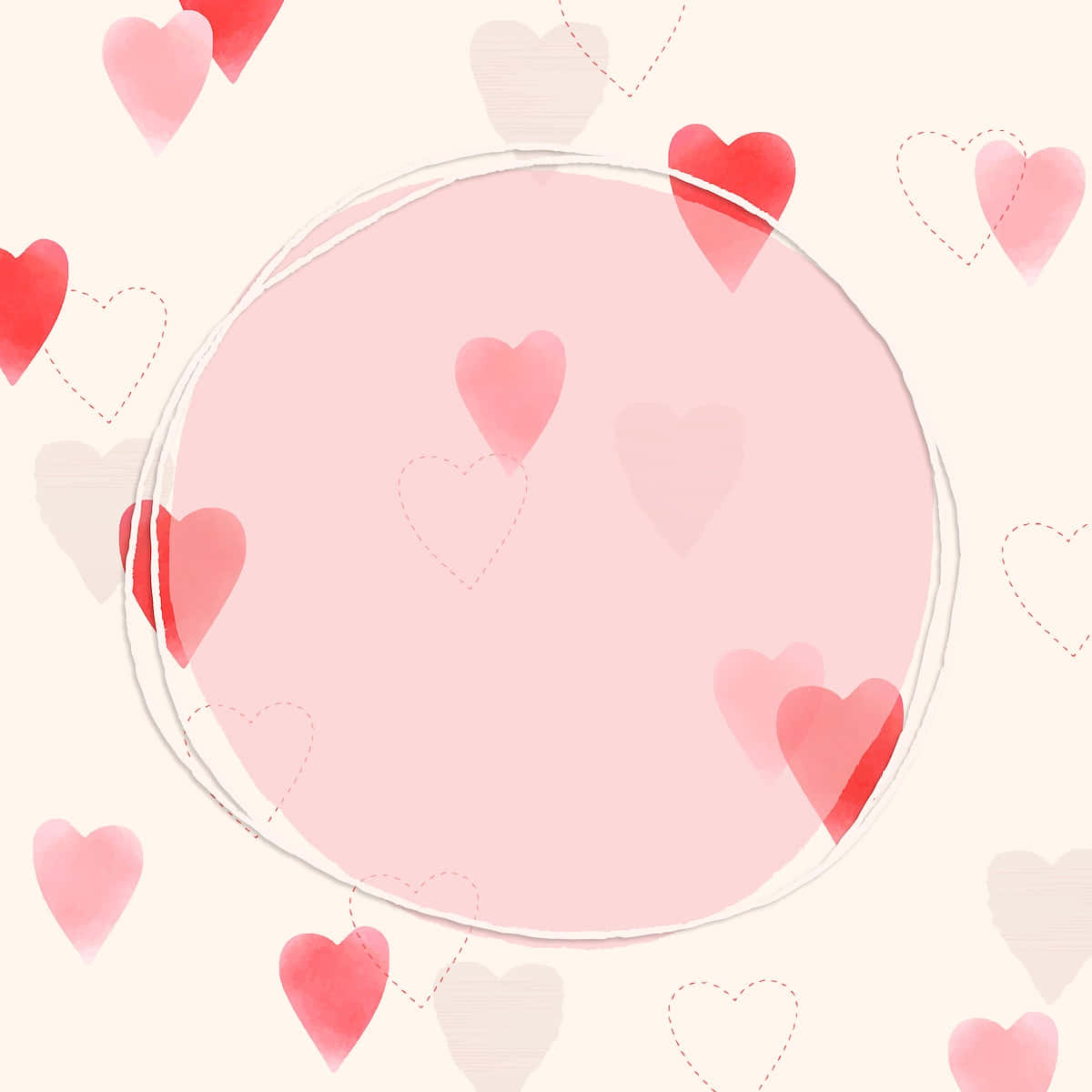 Pastel Circle With Heart Valentine's Day Pictures 1200 x 1200 Picture