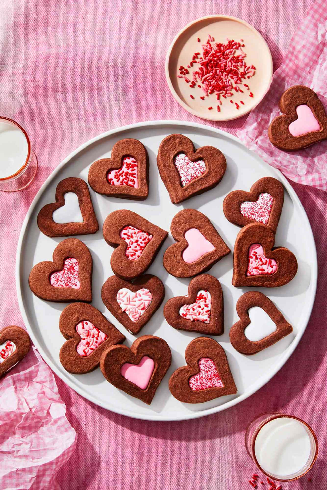 Pink Valentine's Day Heart Cookies Pictures 1334 x 2000 Picture