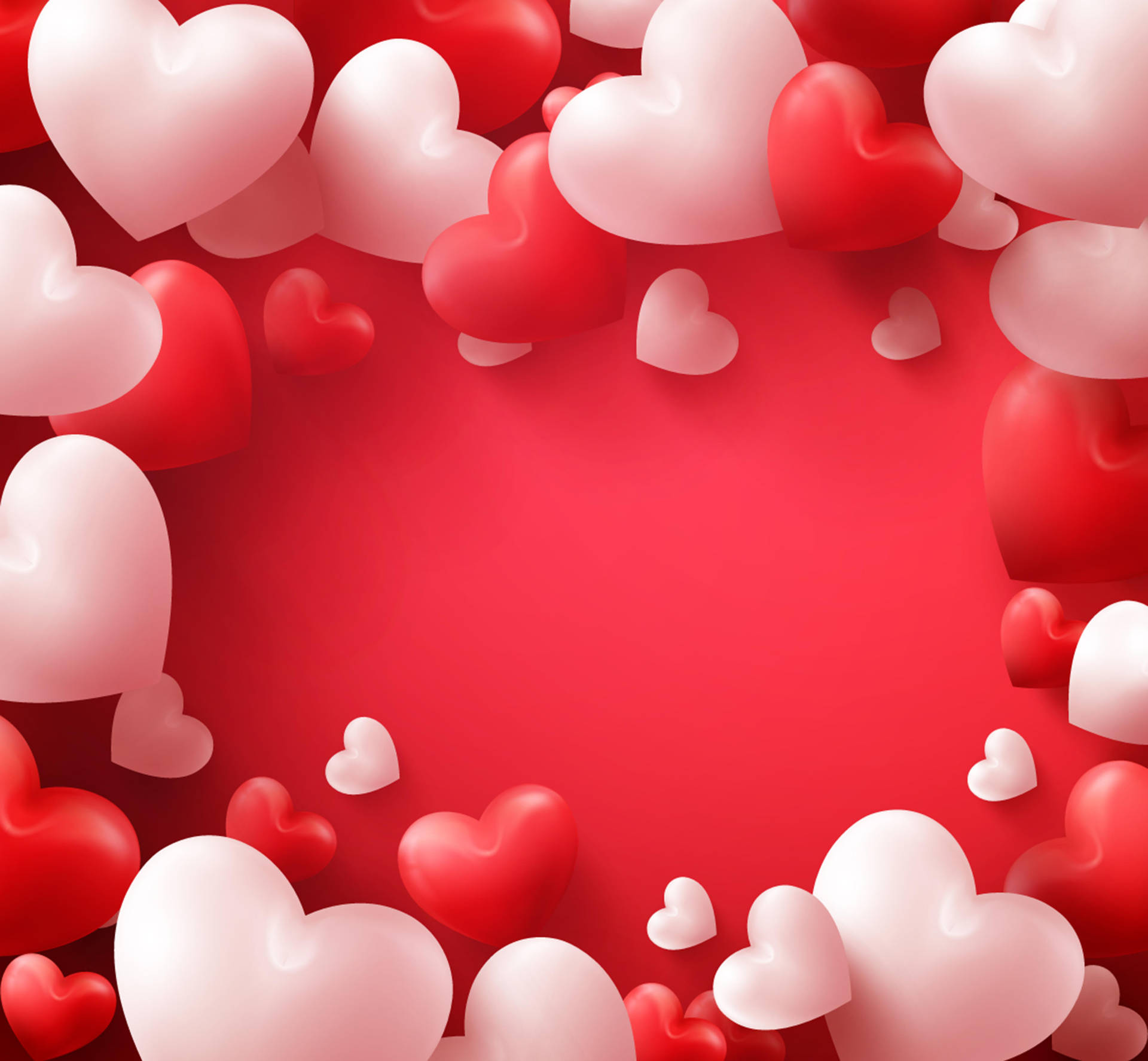 Coraçõesde Balões De São Valentim. Papel de Parede