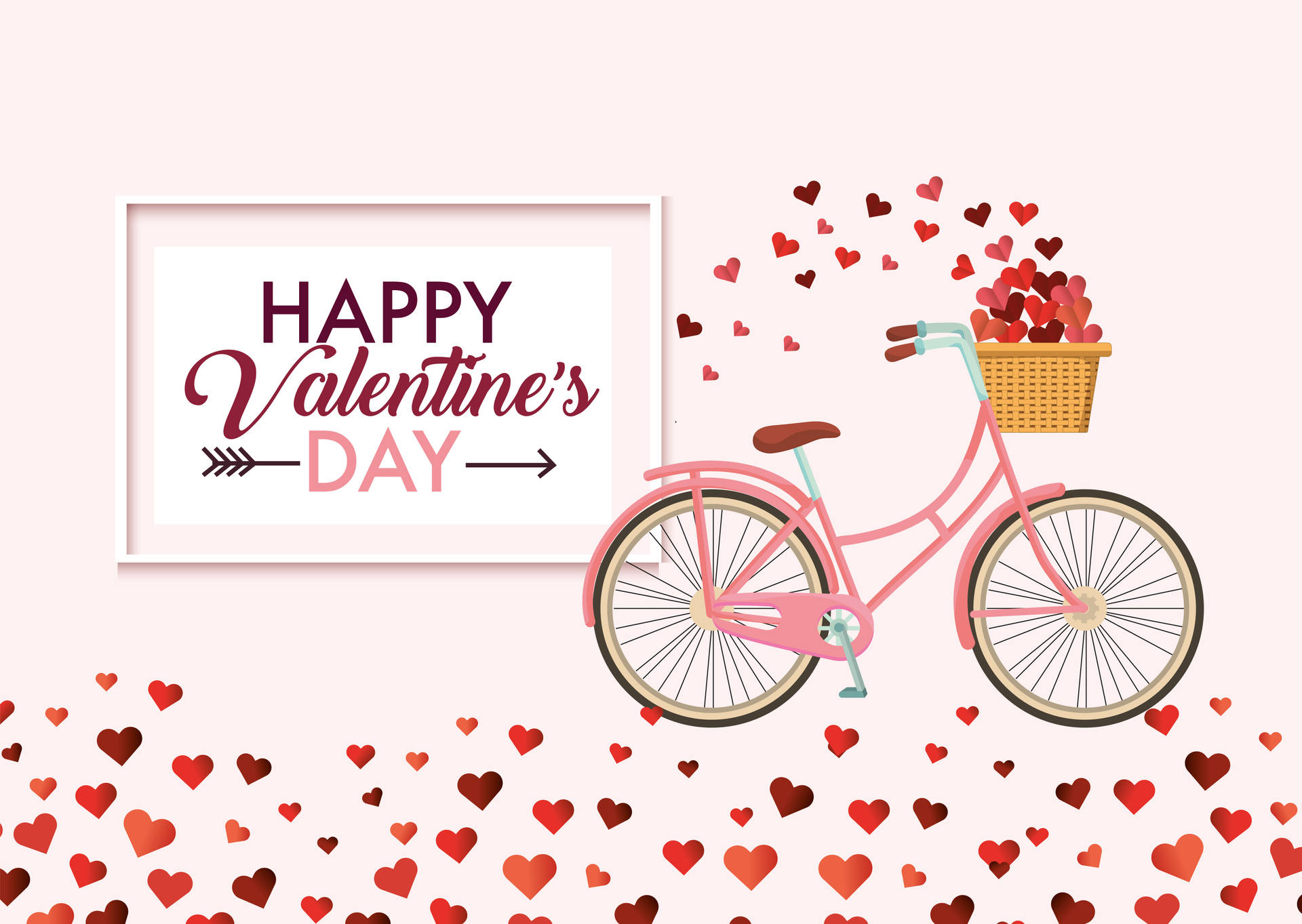 Bicicletade Corazón De San Valentín Fondo de pantalla