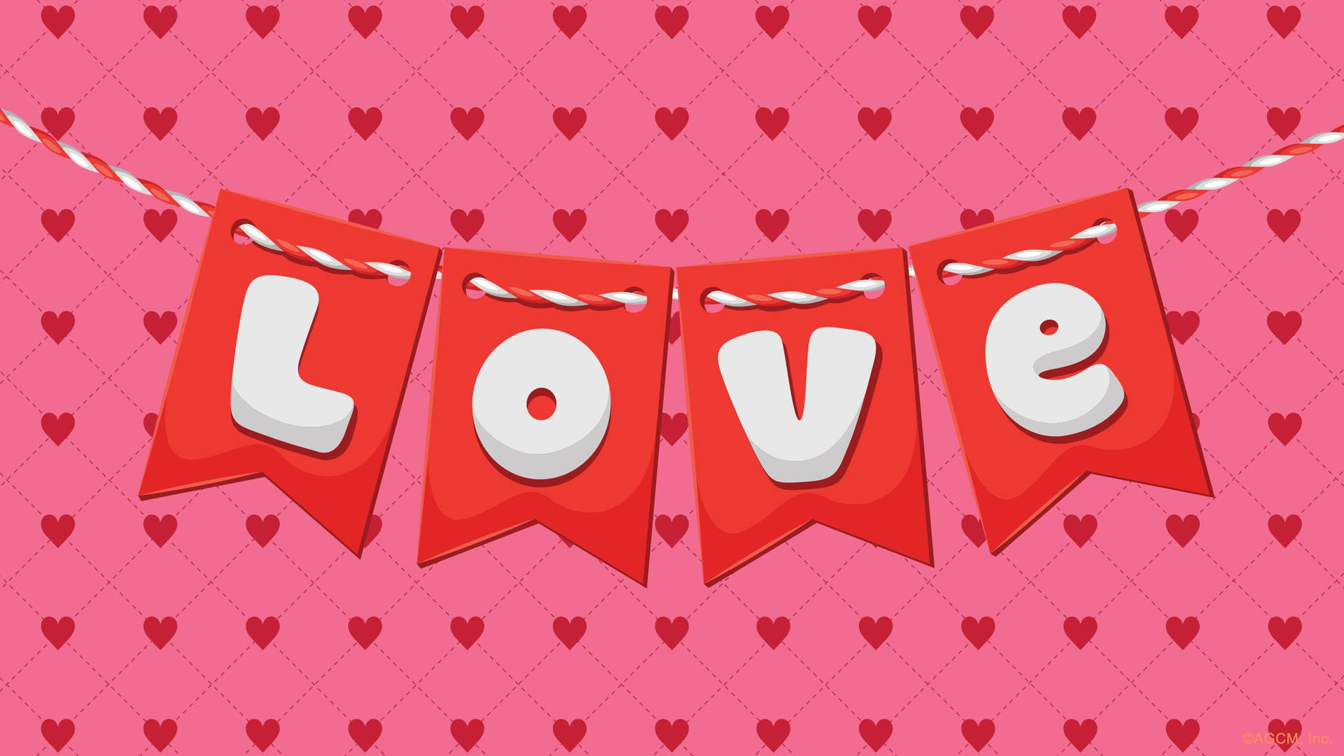 Valentine's Love Banner Desktop Wallpaper
