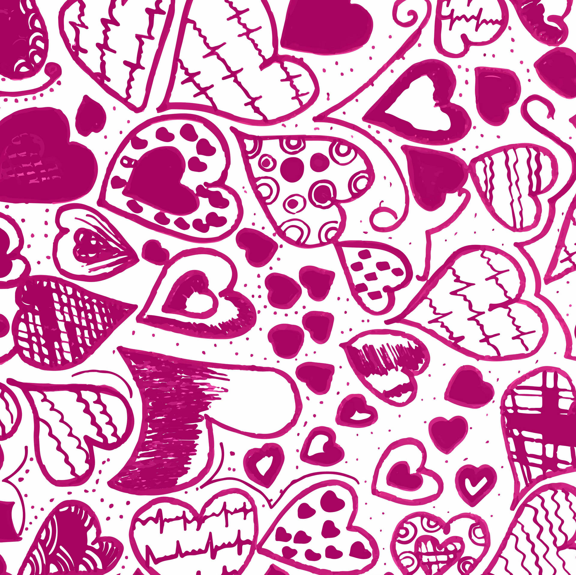 Valentinsmagenta Herzen Muster Wallpaper