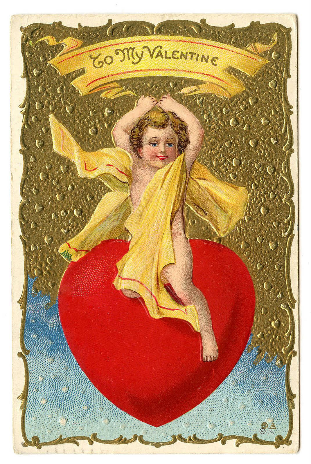 Valentins Retro Angel Card Wallpaper