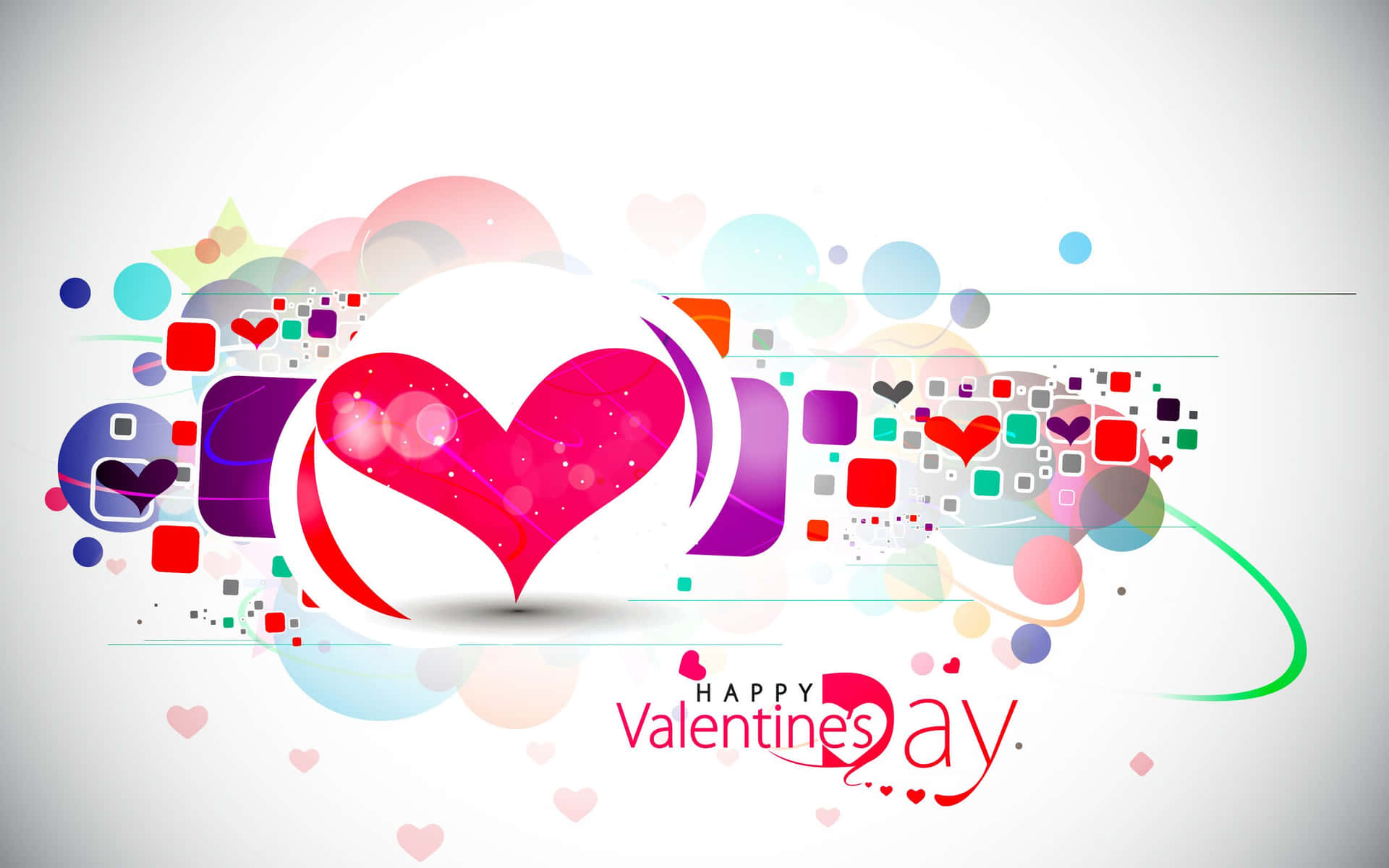 Valentine Day Wallpapers With Hearts And Colorful Shapes