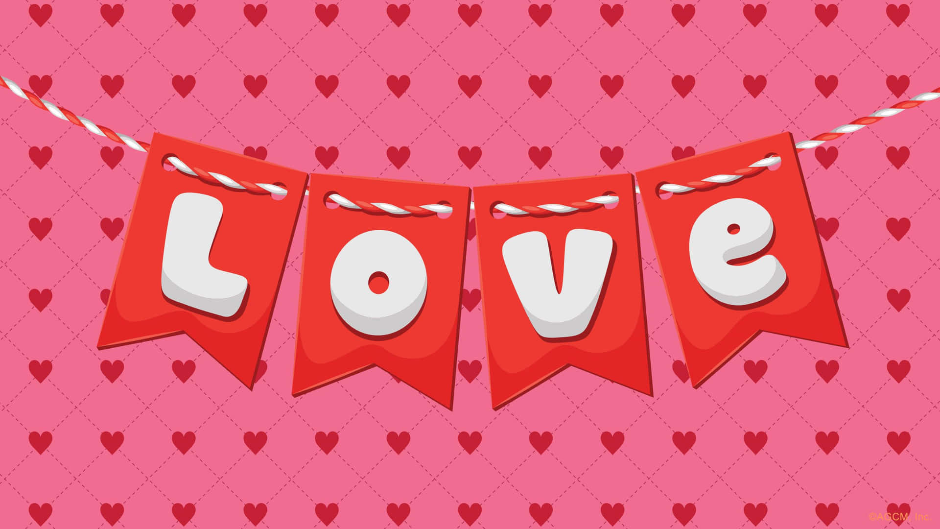 Valentinsdagsbannermed Ordet Kärlek