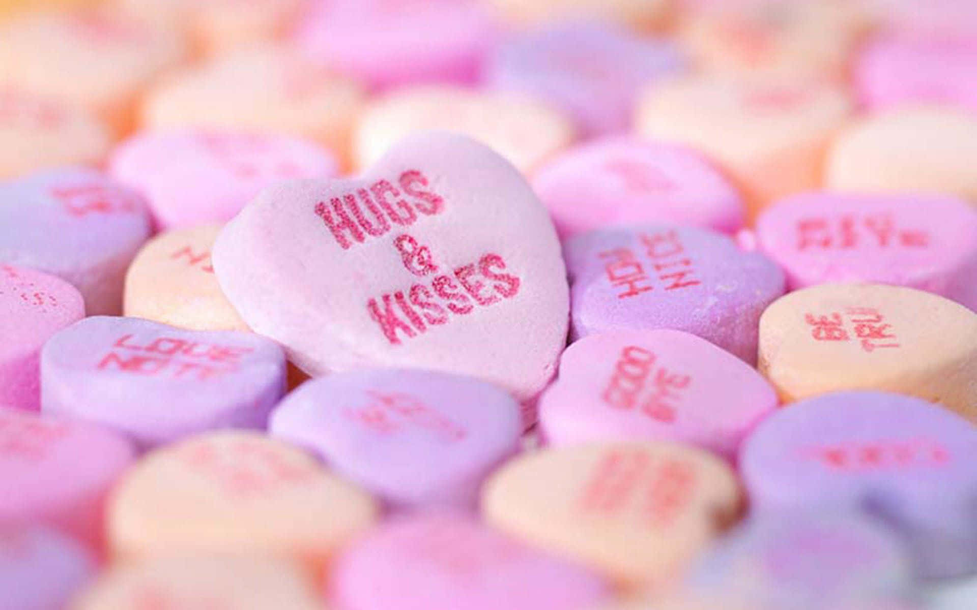 Heart Shaped Candies Valentines Day Background