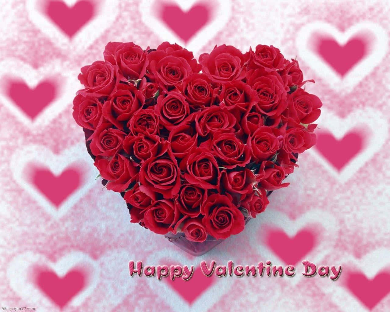 Fondode Pantalla De Corazones Y Rosas Para El Día De San Valentín.