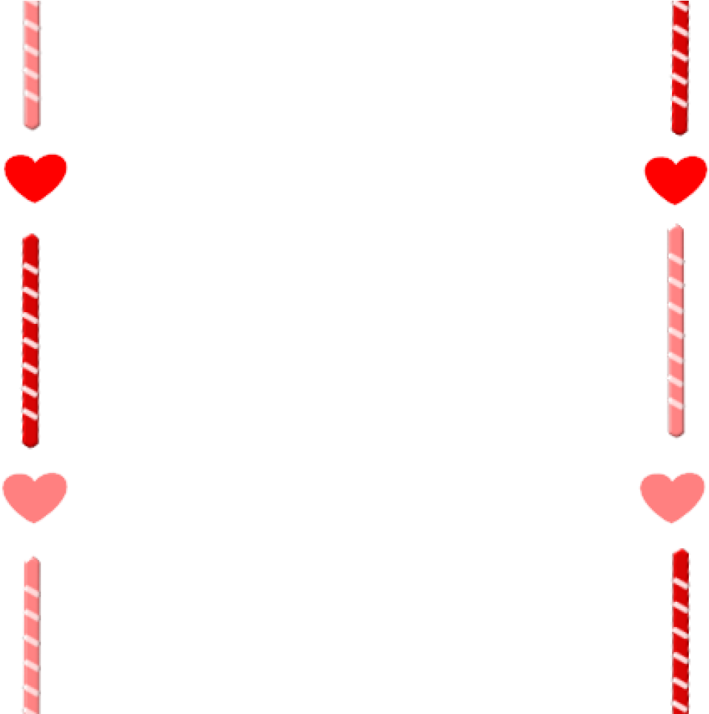 Valentines Day Candy Cane Heart Border PNG