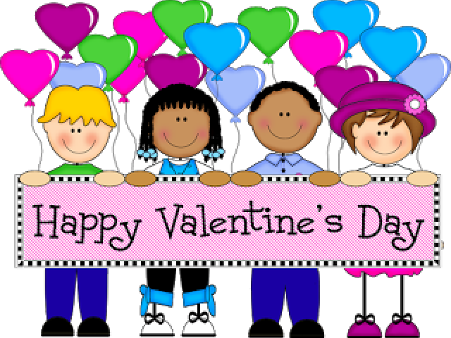 Valentines Day Cartoon Children Banner PNG