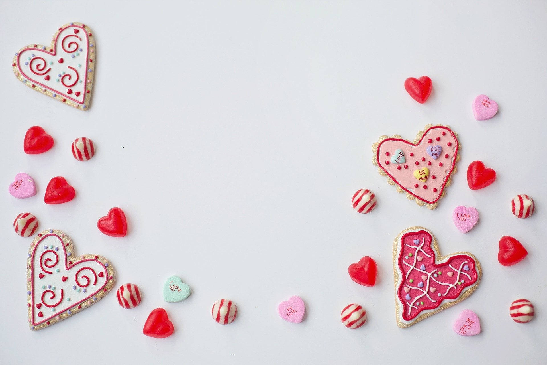 Heart Biscuits Valentines Day Desktop Wallpaper