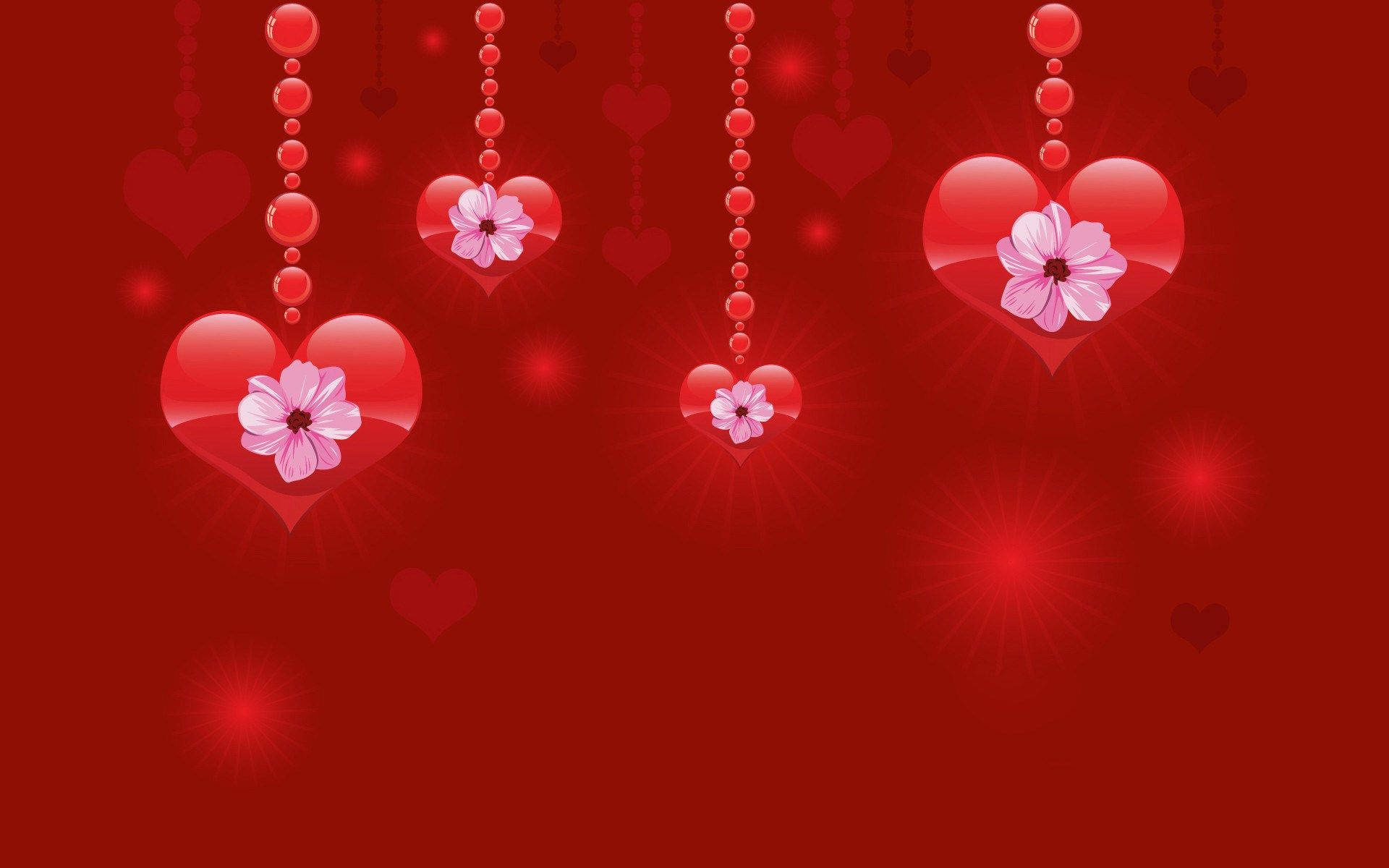 Red Hearts Valentines Day Desktop Wallpaper