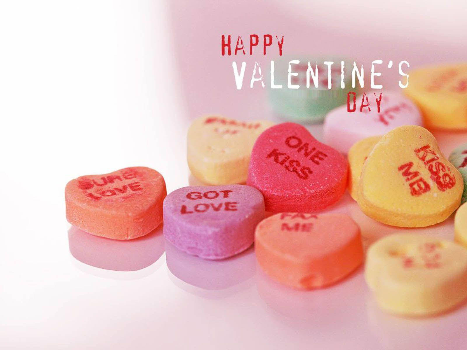 Valentinstagdesktop Süßigkeitenherzen Wallpaper