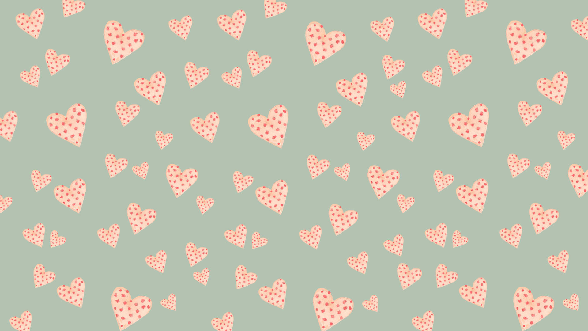 Pink Dotted Hearts Valentines Day Desktop Wallpaper