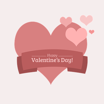 Valentines Day Heart Banner PNG