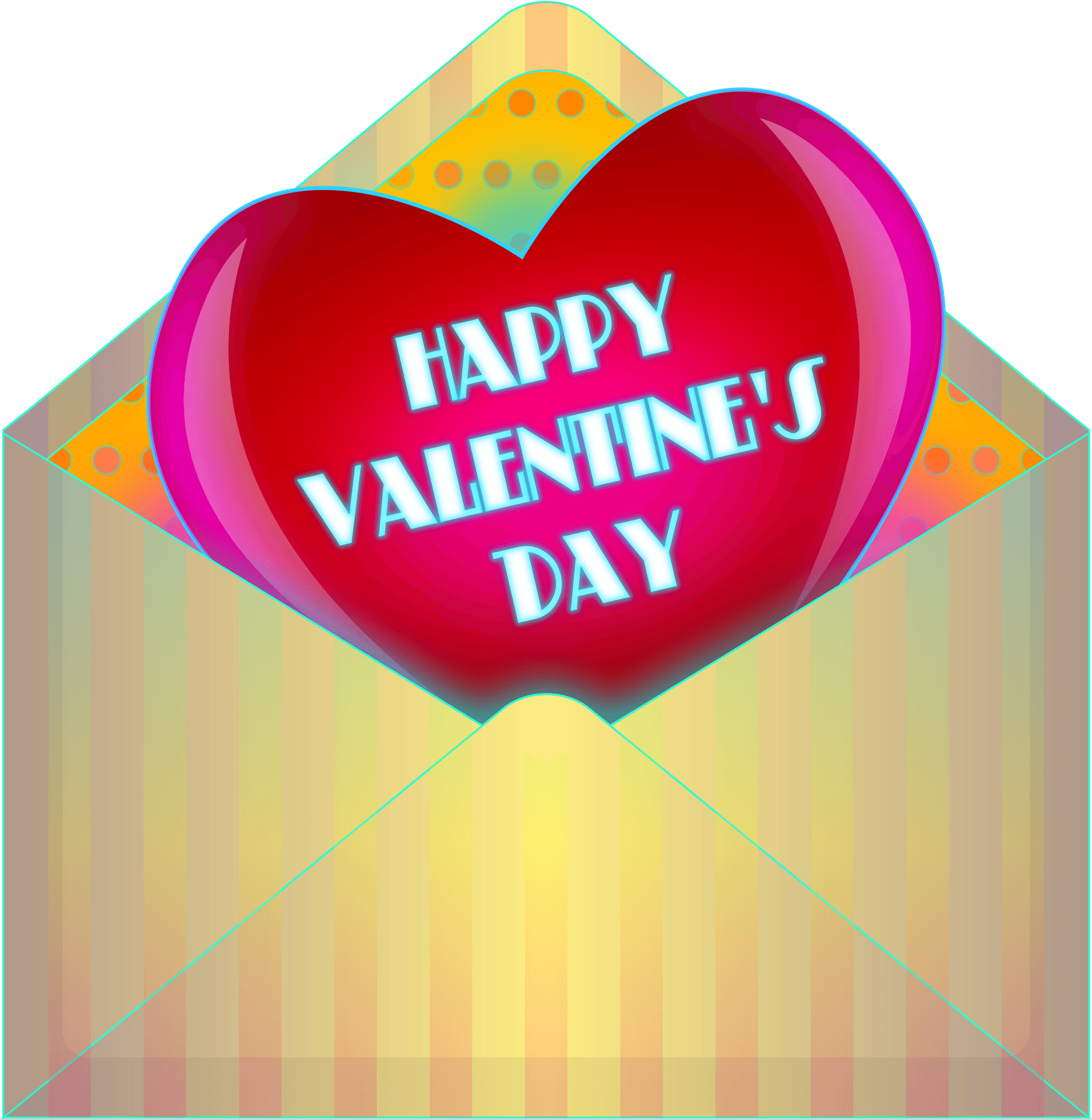Valentines Day Heart Envelope PNG