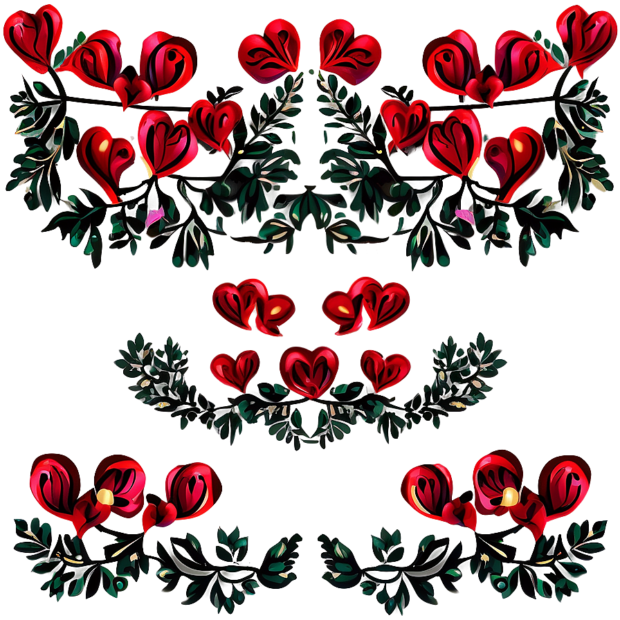 Valentines Day Heart Wreath Png 05232024 PNG