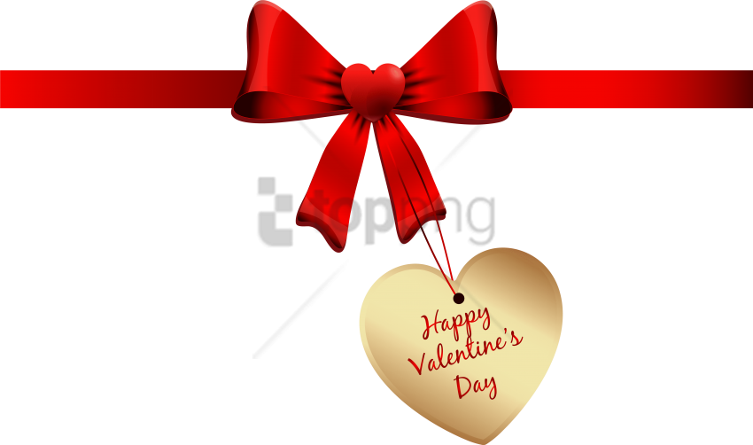 Valentines Day Heartand Bow PNG