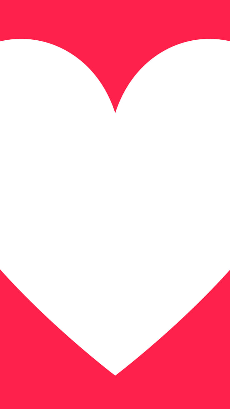 A White Heart On A Red Background Wallpaper